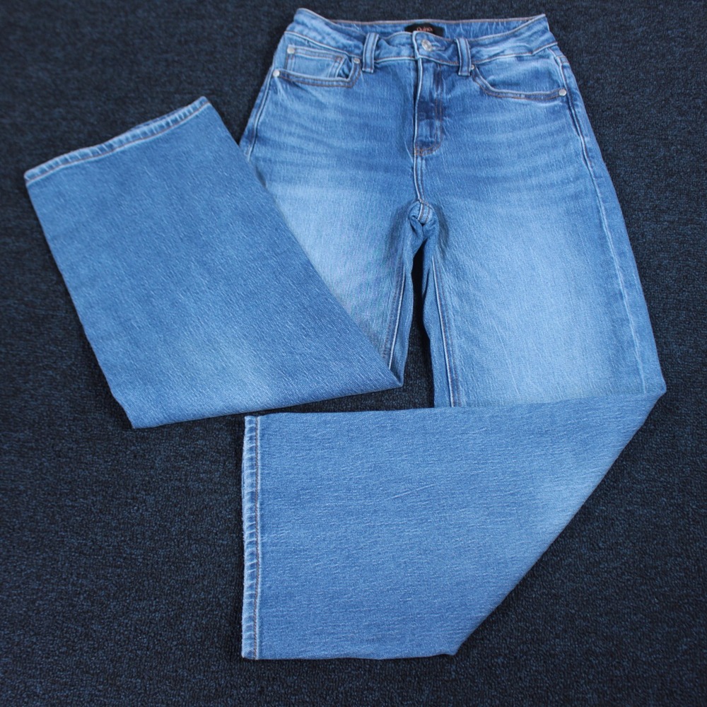 Quince Bella Stretch Jeans Womens 25 27" Atlantic Blue Relaxed Straight Leg